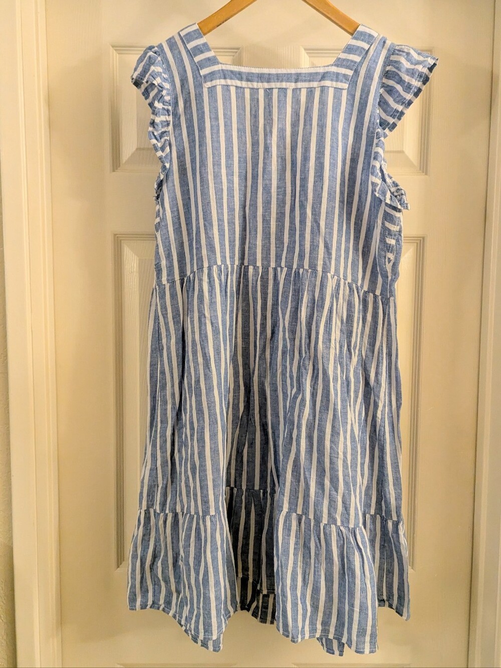 Beach Lunch Lounge Blue and White Striped Button-Front Dress Size Large - Picture 3 of 7